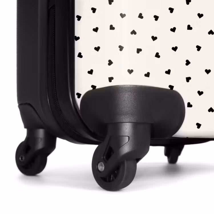 Suitcase - Valentine scattered heart pattern black — 7