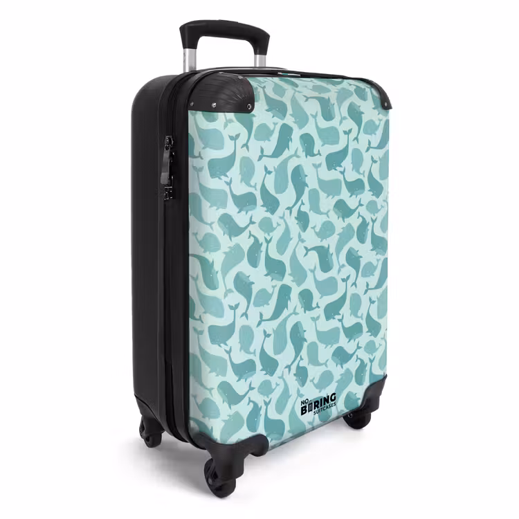 Suitcase - Whale pattern blue green — 2