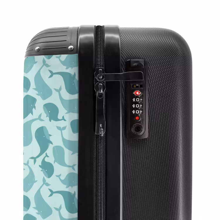 Suitcase - Whale pattern blue green — 6