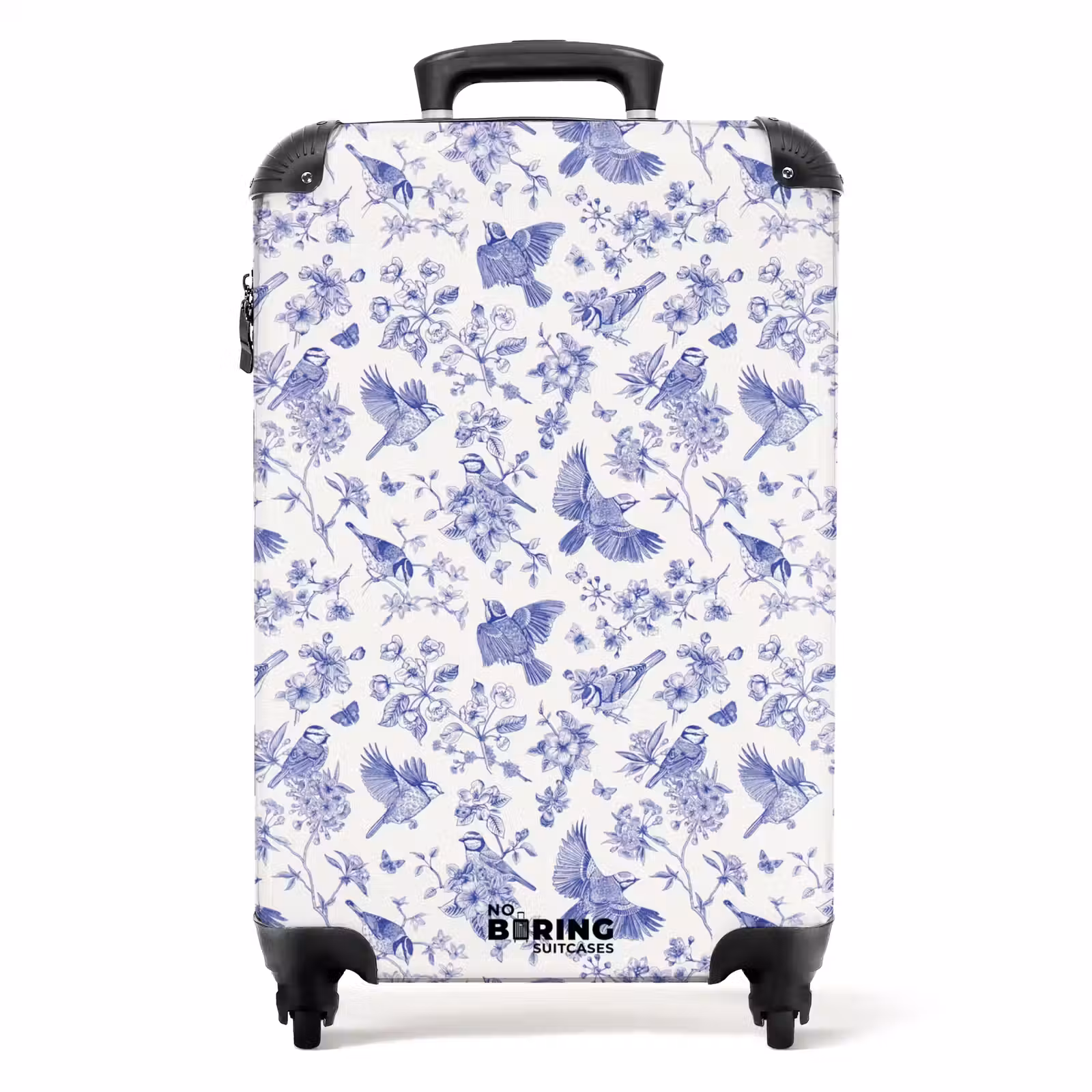 Suitcase - Classic bird and flower pattern blue and white — 1