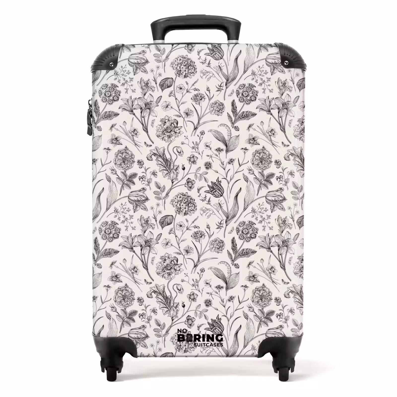 Suitcase - Classic floral pattern black and white — 1