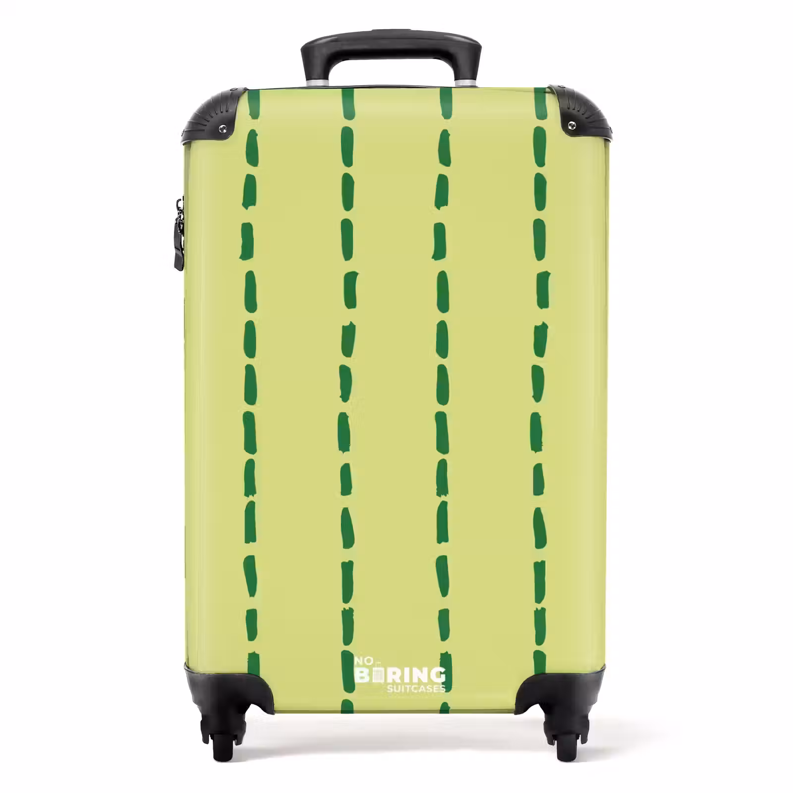 Suitcase - Lime green background with dark green stripes — 1