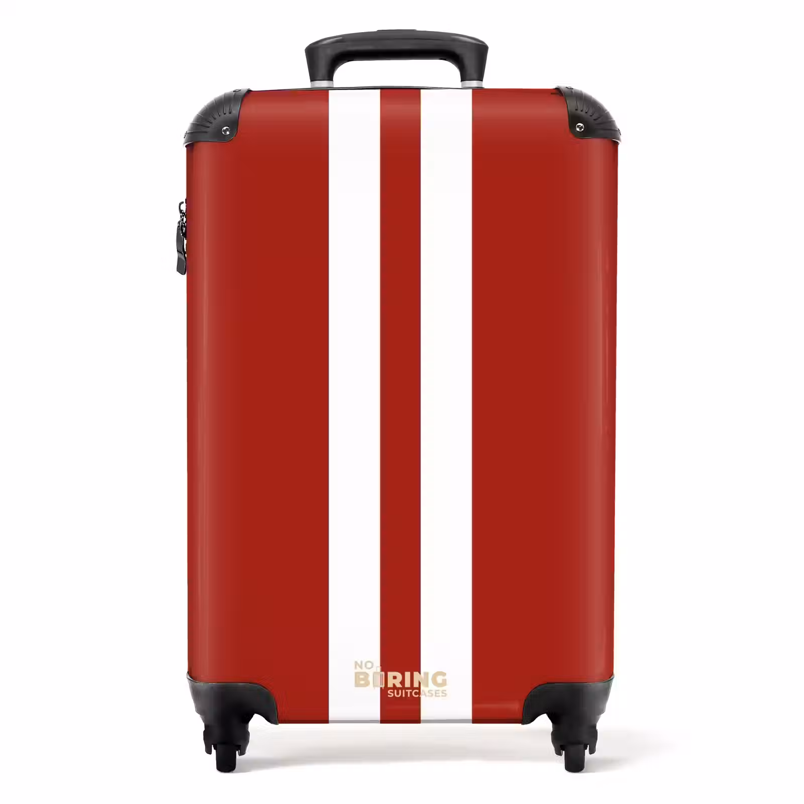 Suitcase - Red background with double white center stripe — 1