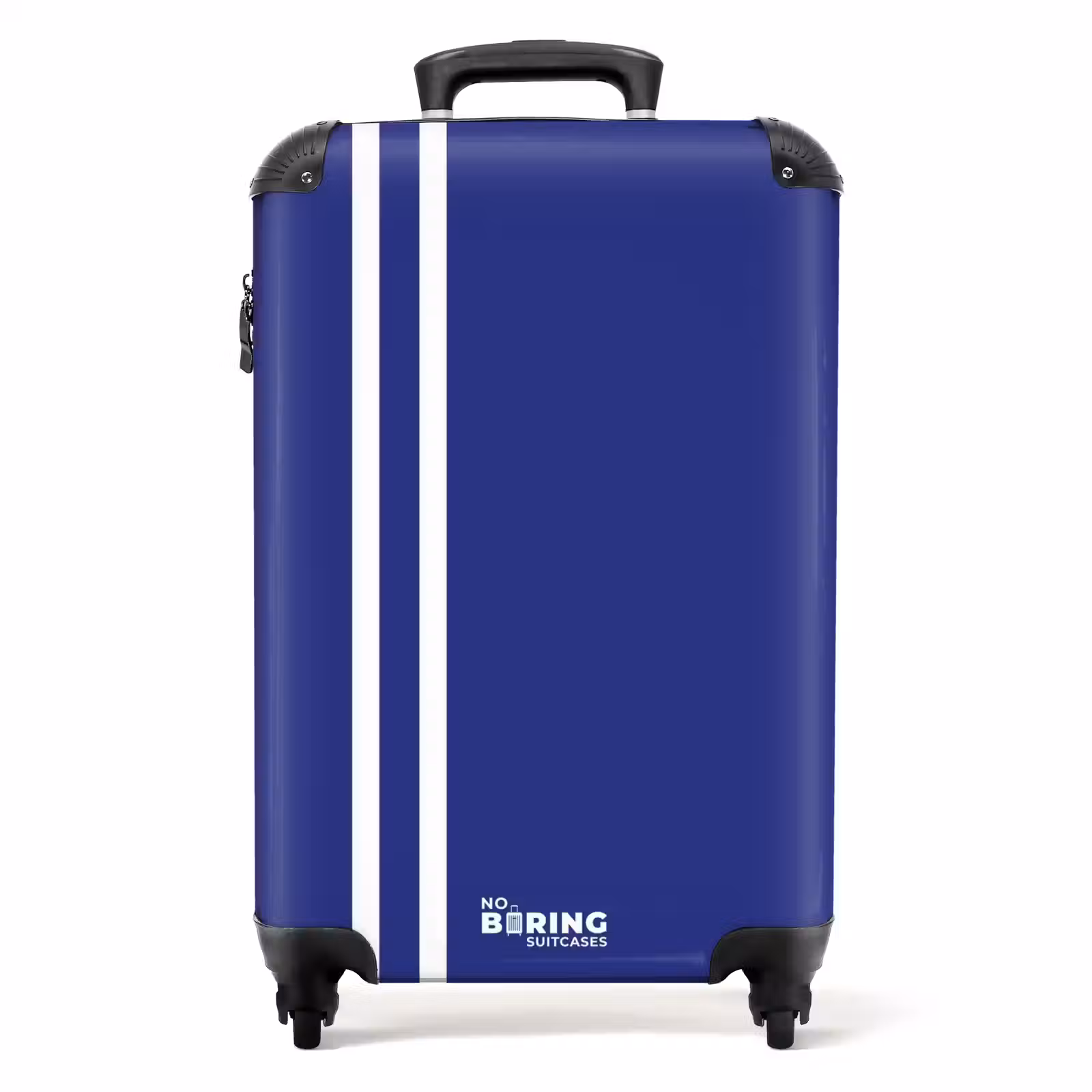 Suitcase - Royal blue background with double white side stripes on the left — 1