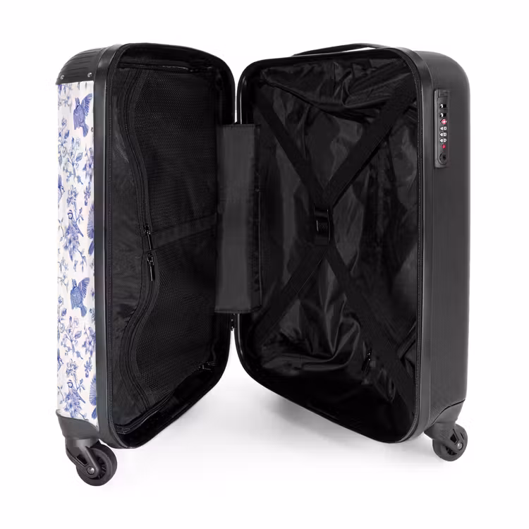 Suitcase - Classic bird and flower pattern blue and white — 5