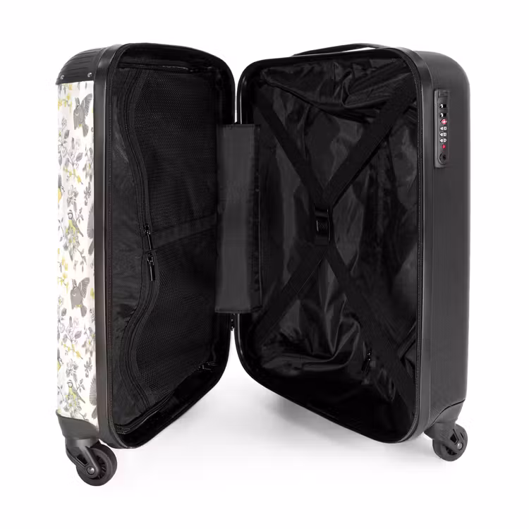 Suitcase - Classic bird and flower pattern yellow — 5
