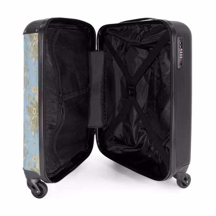 Suitcase - Classic bouquet pattern blue — 5