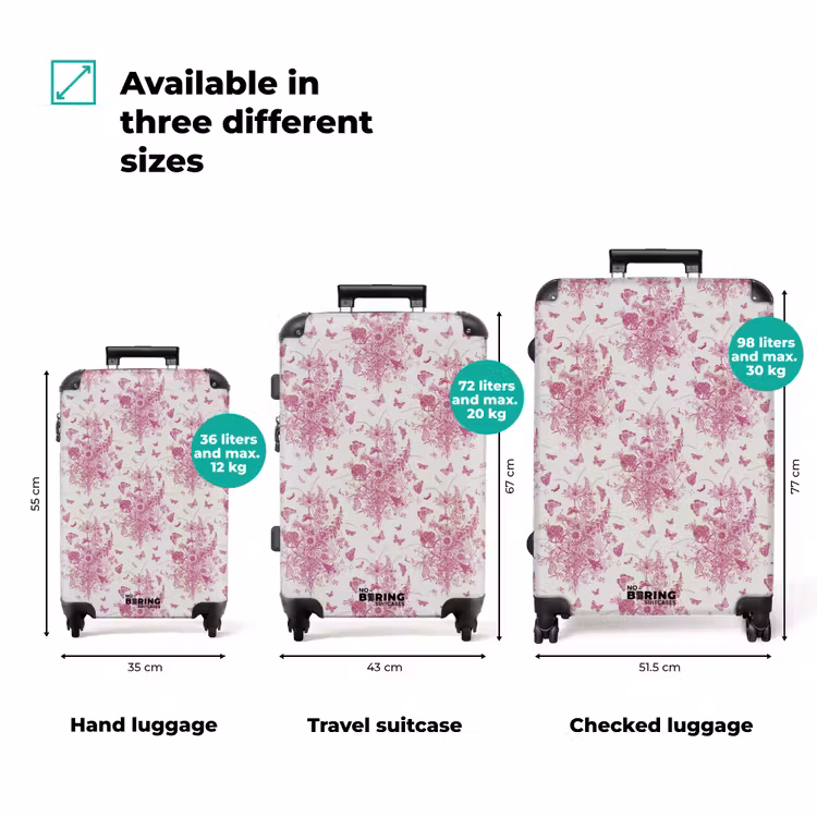 Suitcase - Classic bouquet pattern pink — 3