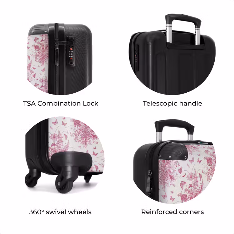 Suitcase - Classic bouquet pattern pink — 8