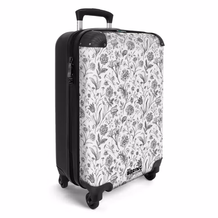 Suitcase - Classic floral pattern black and white — 2