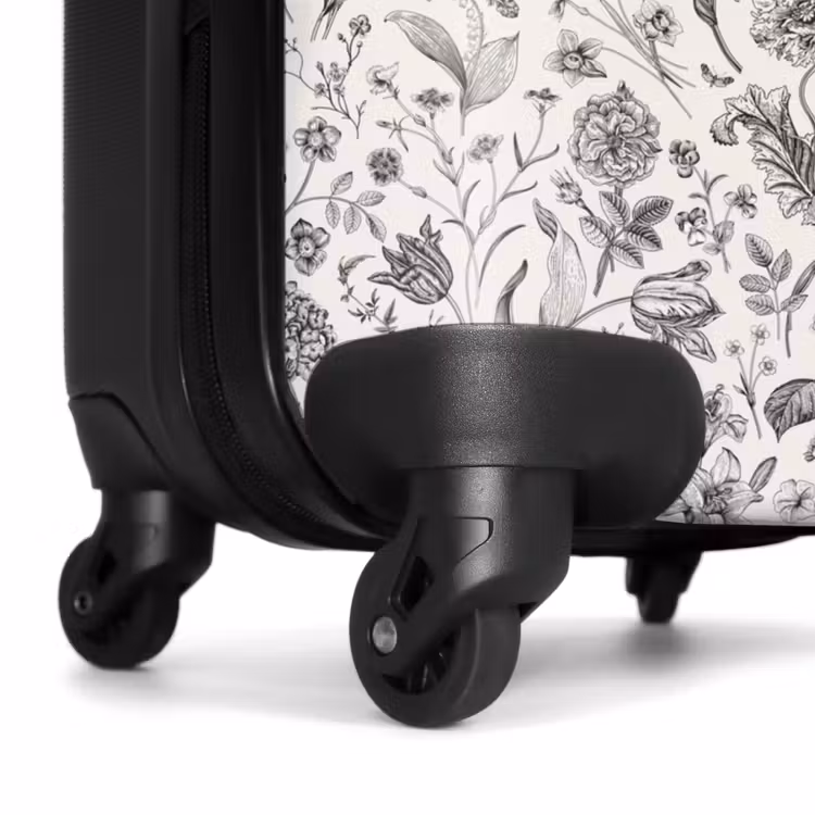 Suitcase - Classic floral pattern black and white — 7