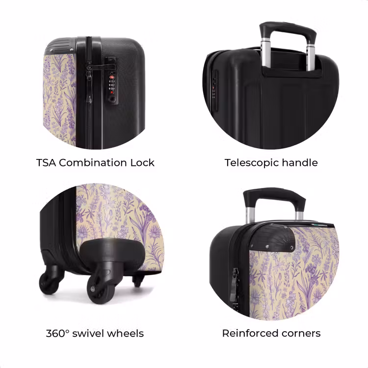Suitcase - Classic floral pattern purple — 8