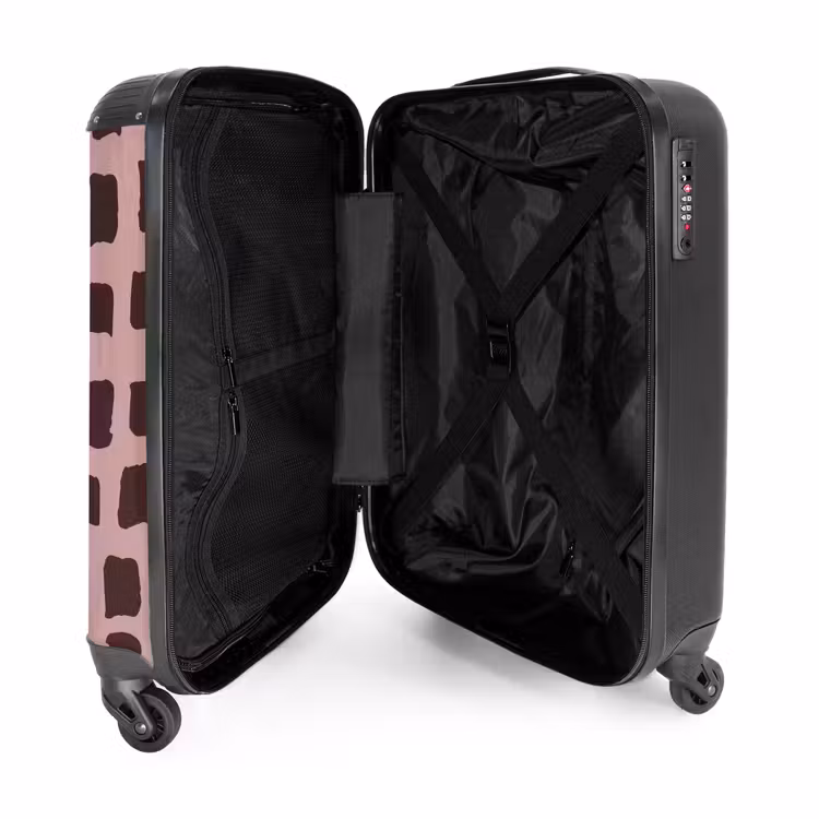 Suitcase - Dark brown block shapes on old pink background — 5