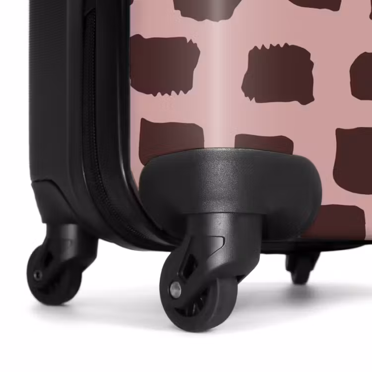 Suitcase - Dark brown block shapes on old pink background — 7