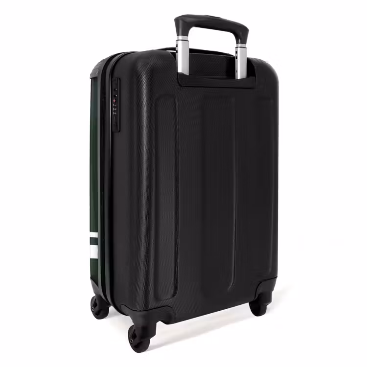 Suitcase - Dark green background with white cross pattern at lower left — 3
