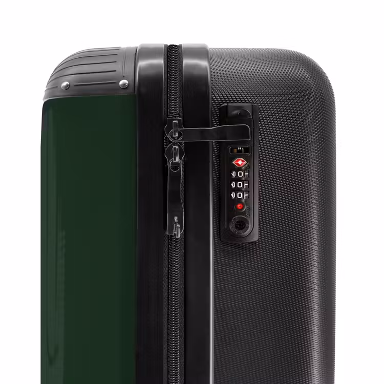 Suitcase - Dark green background with white cross pattern at lower left — 5
