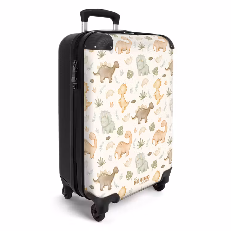 Suitcase - Dino pattern in pastel colors — 2