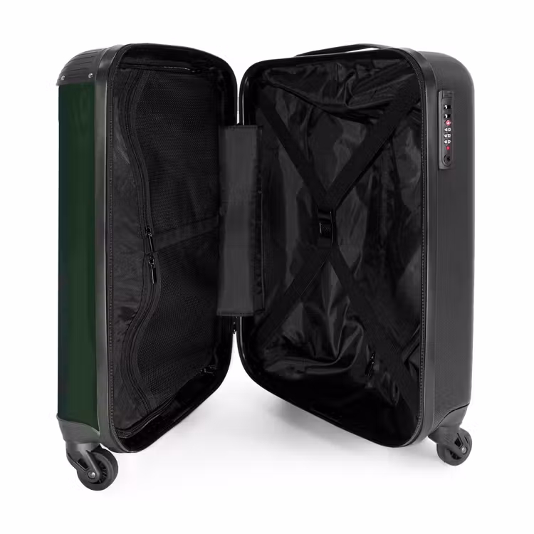 Suitcase - Green background with double white vertical stripes — 4