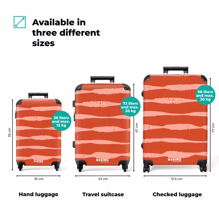 Suitcase - Playful stripes on red background — 3