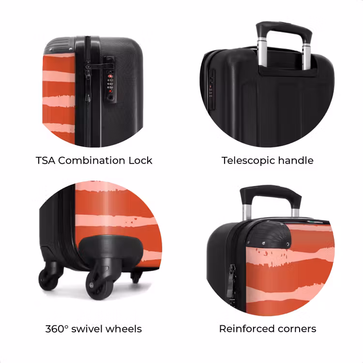 Suitcase - Playful stripes on red background — 8