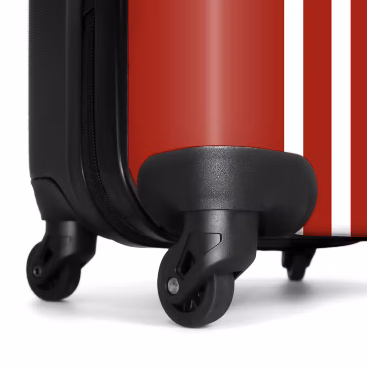 Suitcase - Red background with double white side stripes on the left — 6