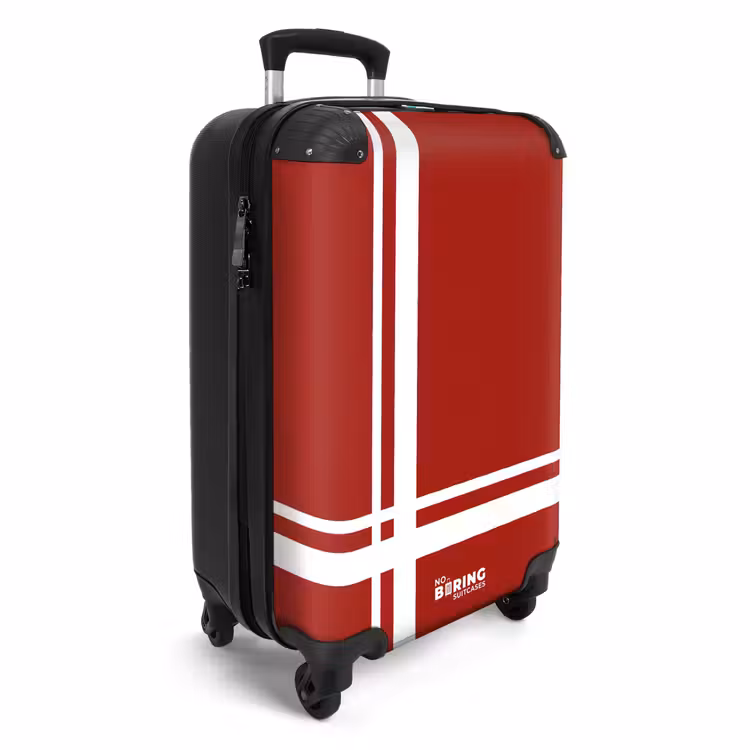 Suitcase - Red background with white cross pattern at lower left — 2