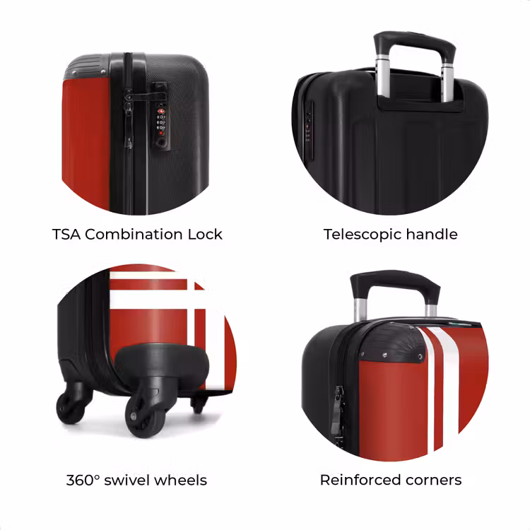 Suitcase - Red background with white cross pattern at lower left — 7
