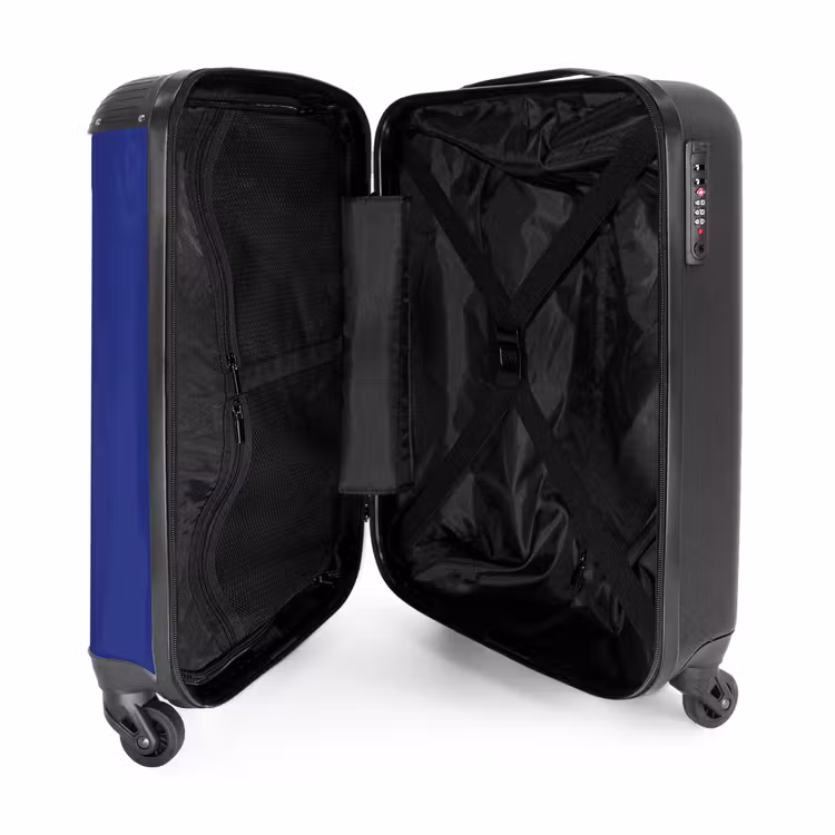 Suitcase - Royal blue background with double white side stripes on the left — 4