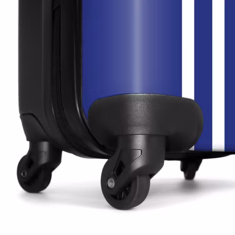 Suitcase - Royal blue background with double white side stripes on the left — 6