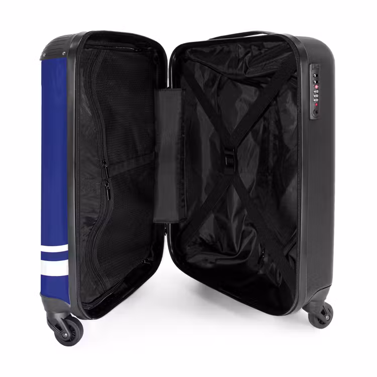 Suitcase - Royal blue background with white grid at lower left — 4