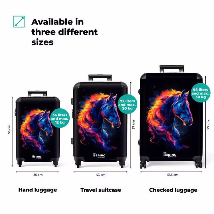 Suitcase - Side view of a horse with fiery mane — 3