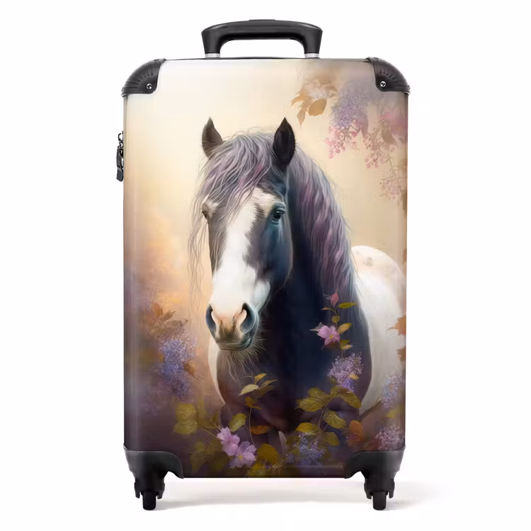 Suitcase - Suitcase - Horse - Nature - Animals - Flowers - Purple — 1