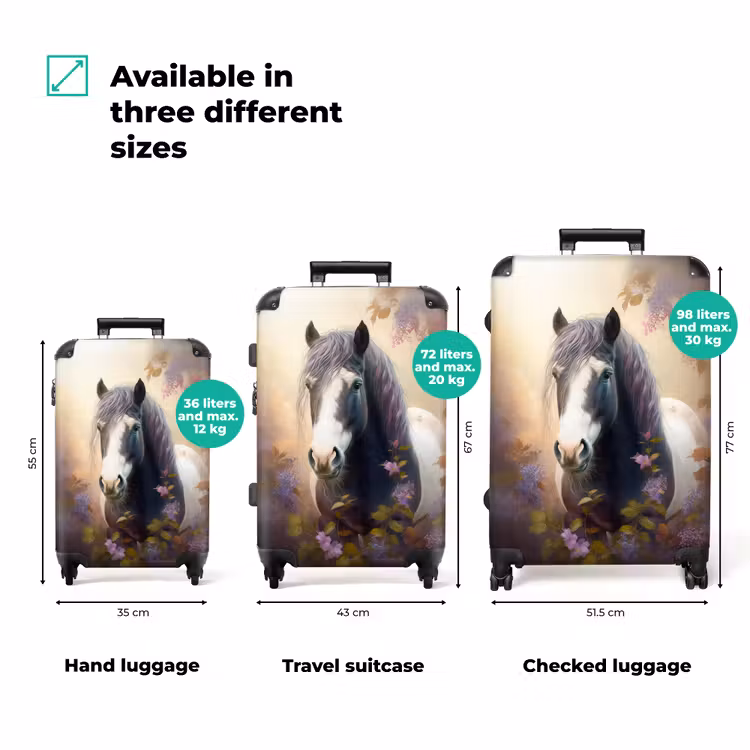 Suitcase - Suitcase - Horse - Nature - Animals - Flowers - Purple — 3