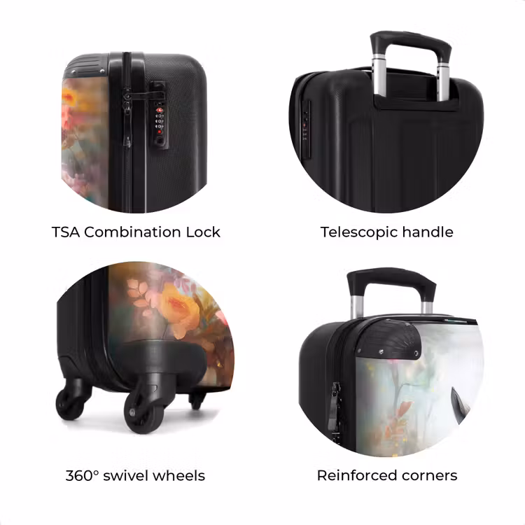 Suitcase - White horse surrounded by flowers — 8