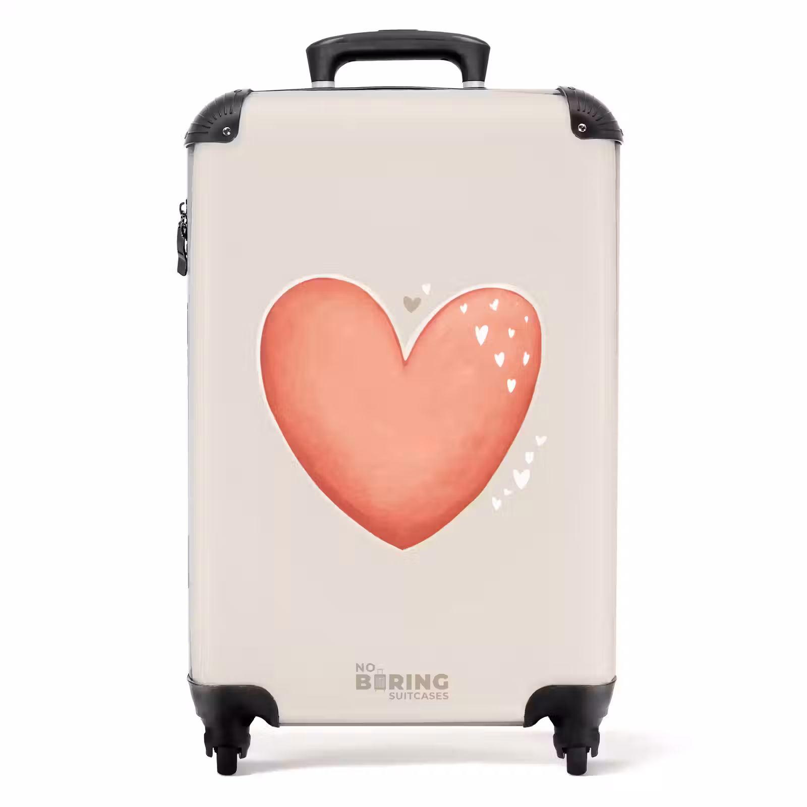 Suitcase - Red heart on a beige background — 1