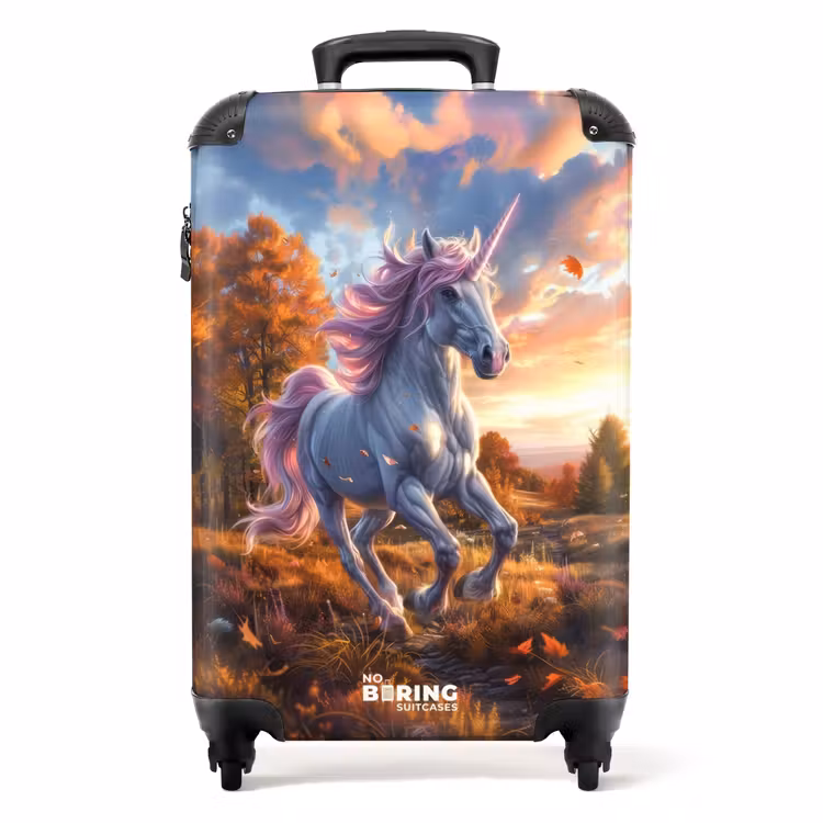 Suitcase - Galloping Unicorn in Autumn World — 1