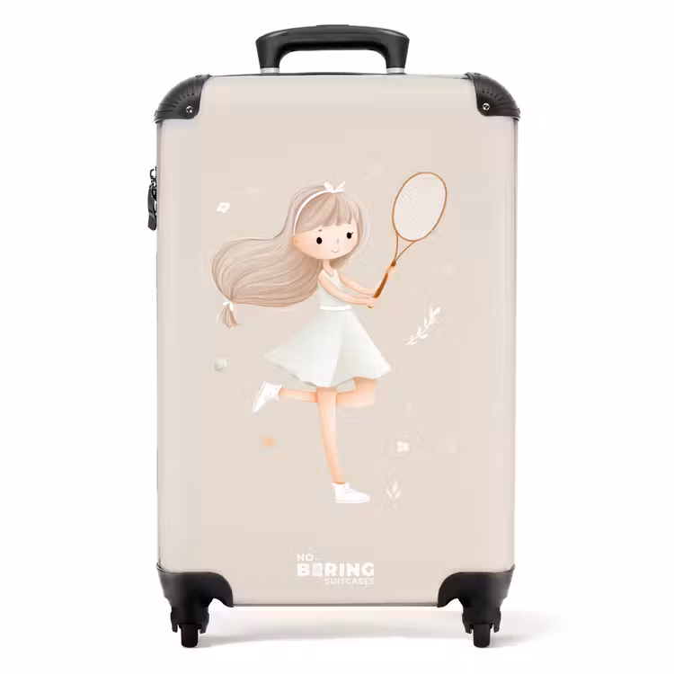 Suitcase - Girl plays tennis in beige colors — 1