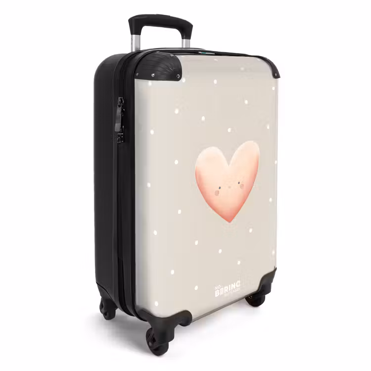 Suitcase - Pink heart surrounded by beige dots — 2