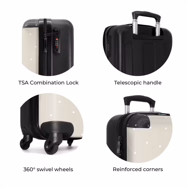 Suitcase - Pink heart surrounded by beige dots — 7