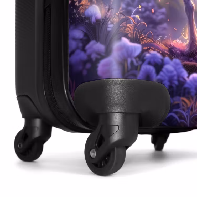 Suitcase - Portrait of a Unicorn among Purple Flowers — 6