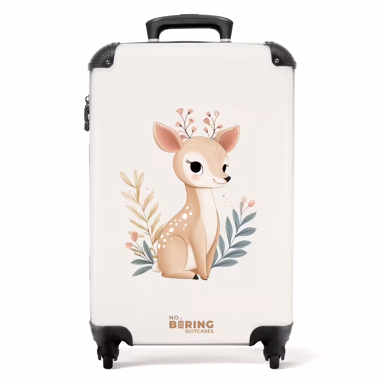 Suitcase - Deer surrounded by plants in shades of beige — 1