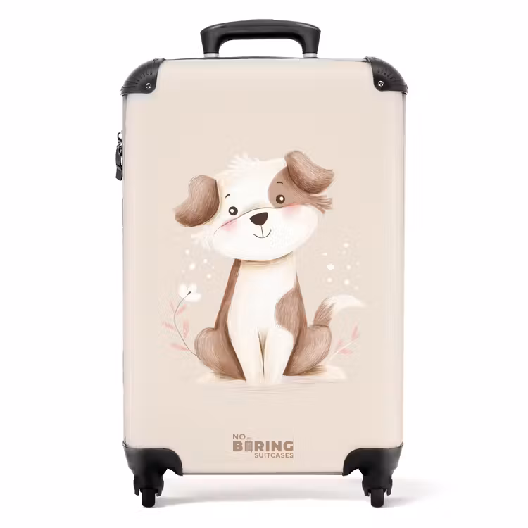 Suitcase - Dog in the colors brown and beige — 1