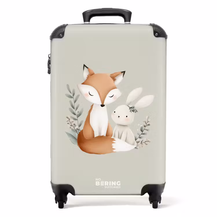 Suitcase - Fox and rabbit surrounded by green leaves — 1