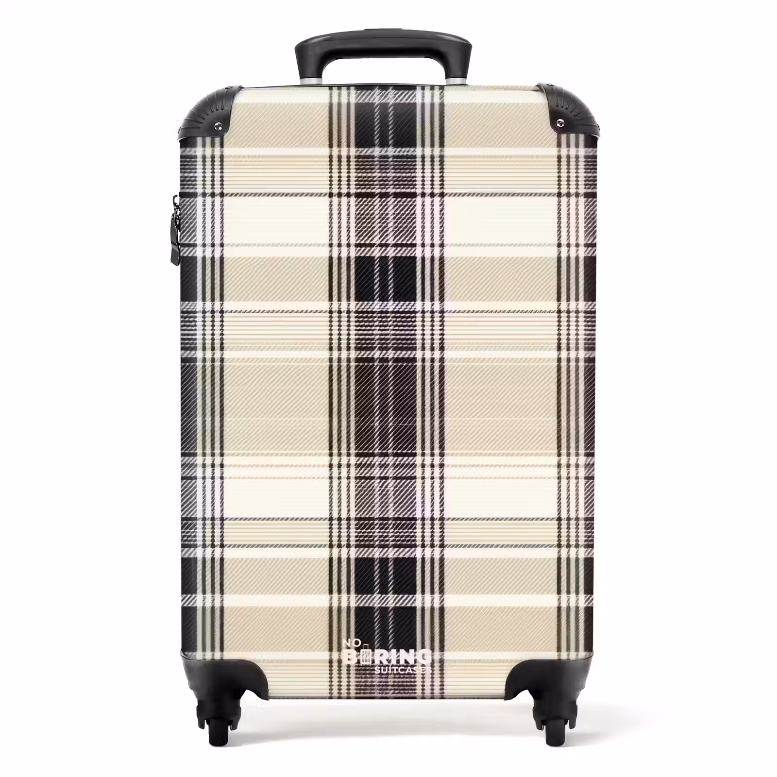 Suitcase - Classic plaid pattern in beige — 1