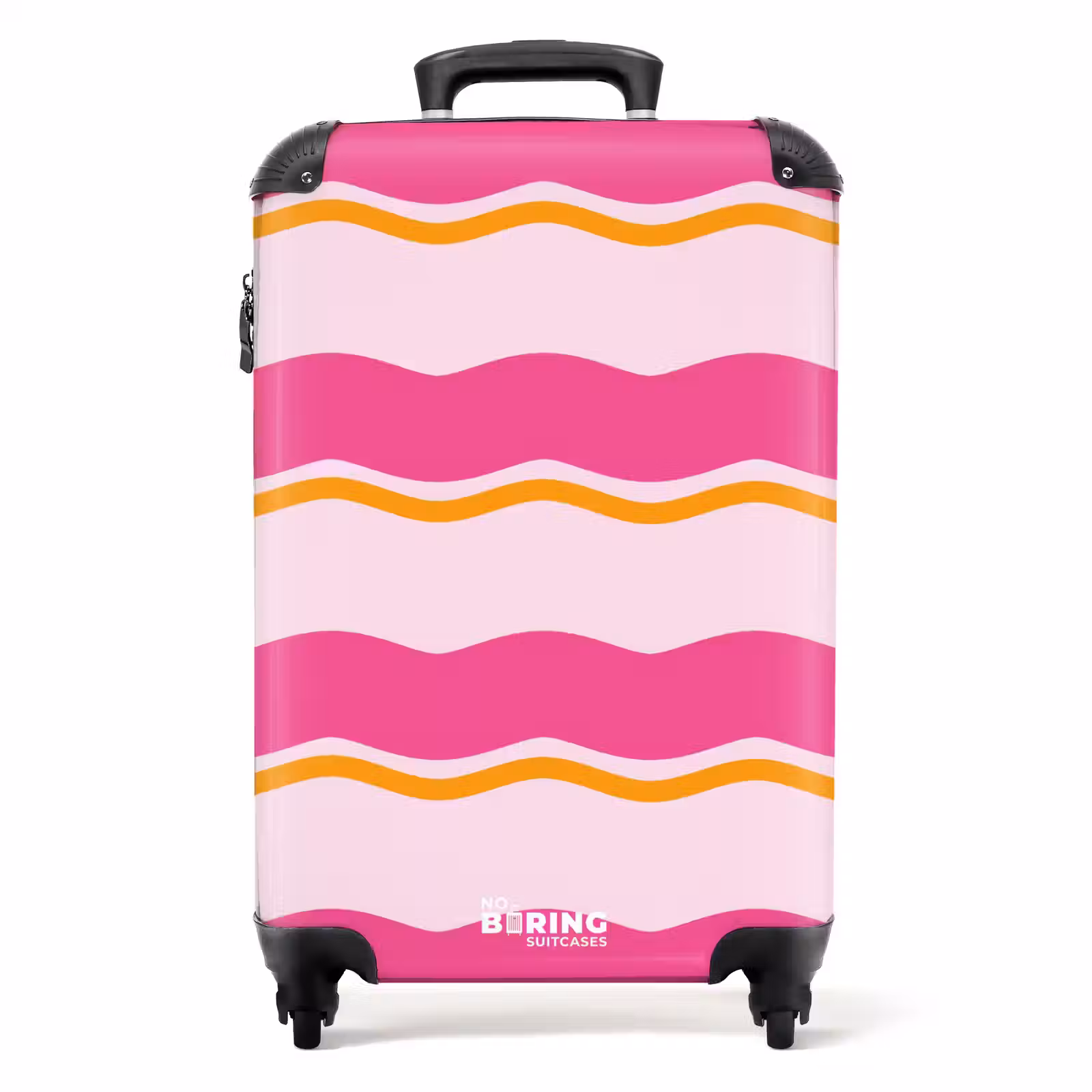 Suitcase - Wavy stripes in pink and orange — 1