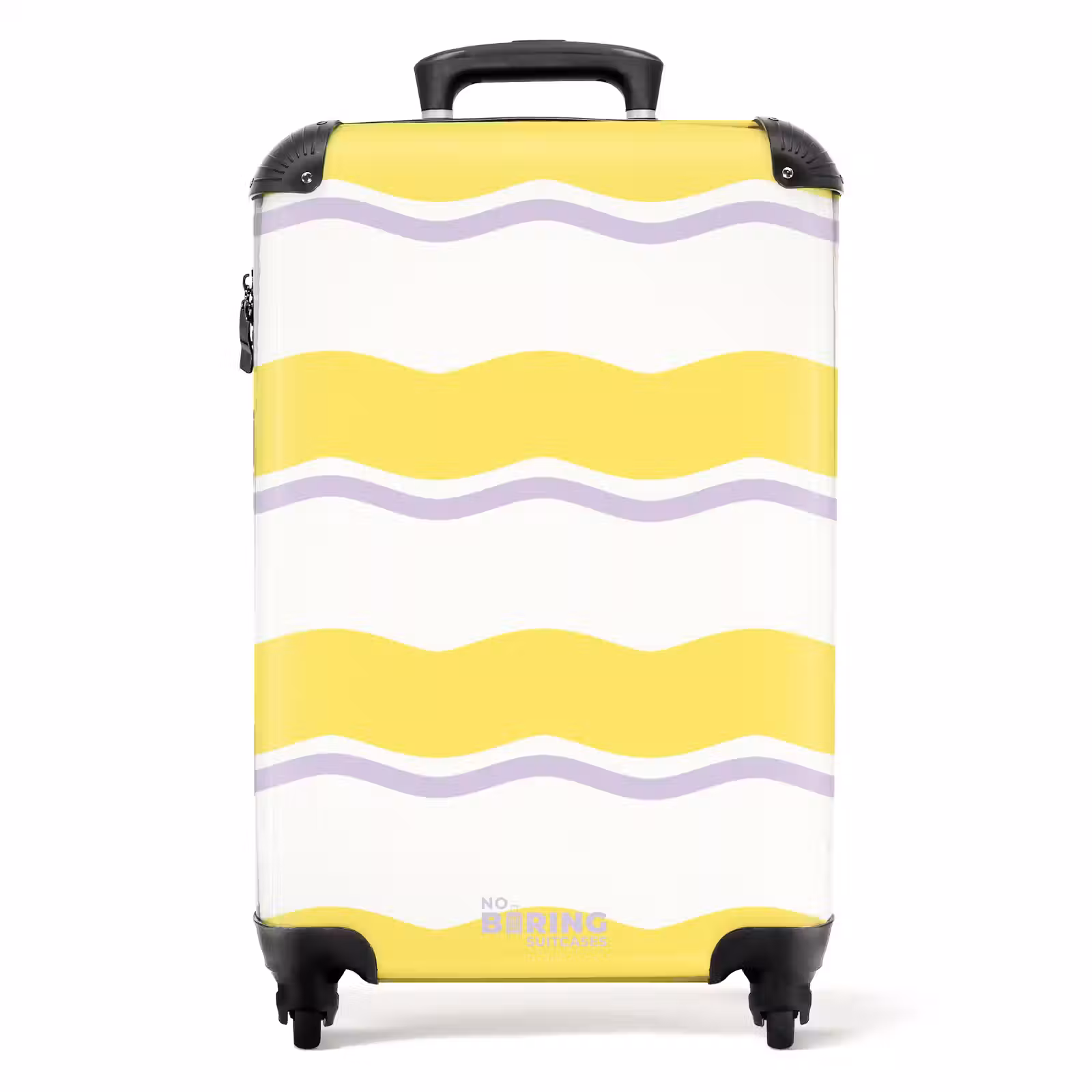 Suitcase - Wavy stripes in purple and yellow — 1
