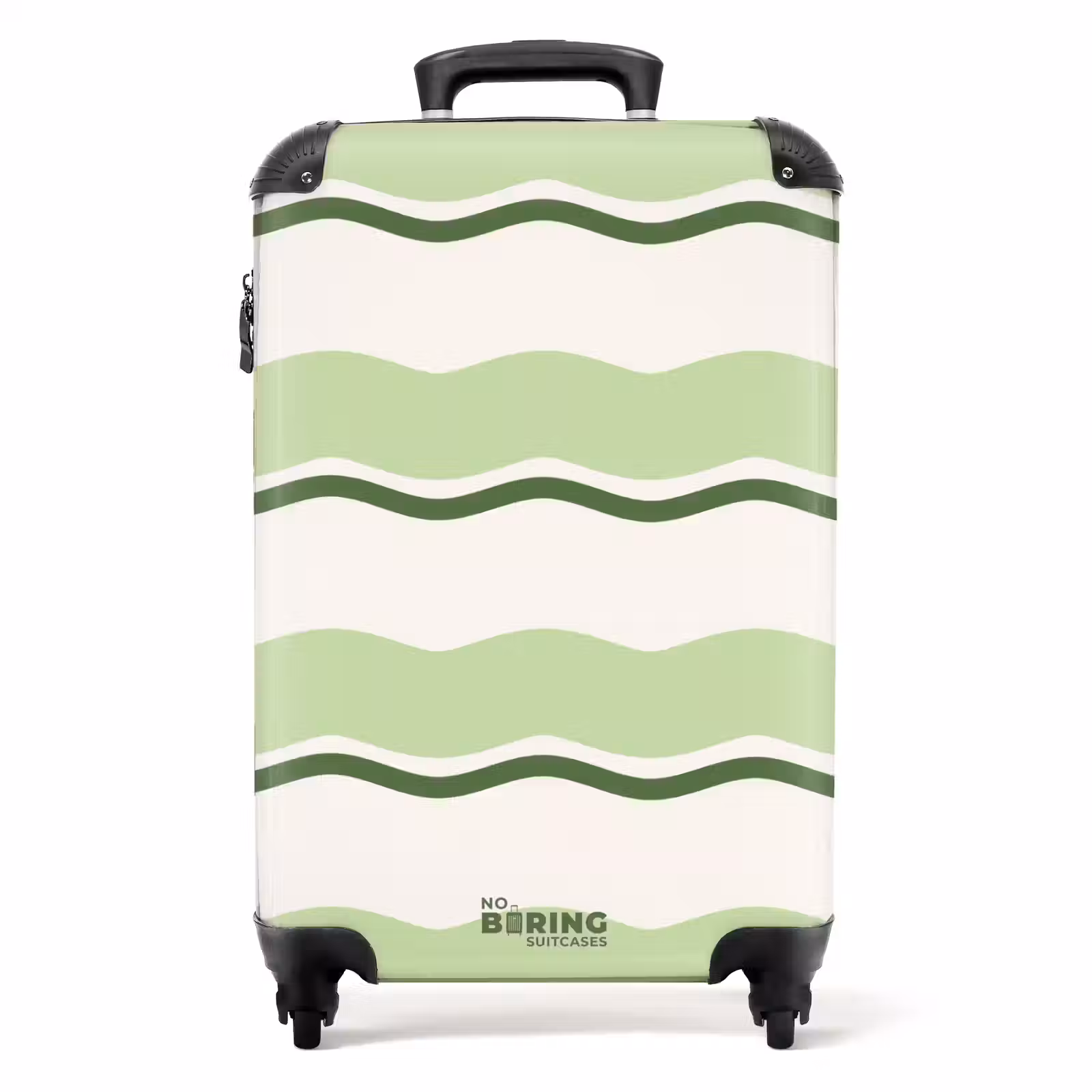 Suitcase - Wavy stripes in shades of green — 1