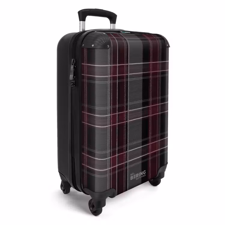Suitcase - Classic checkered pattern in gray and red — 2