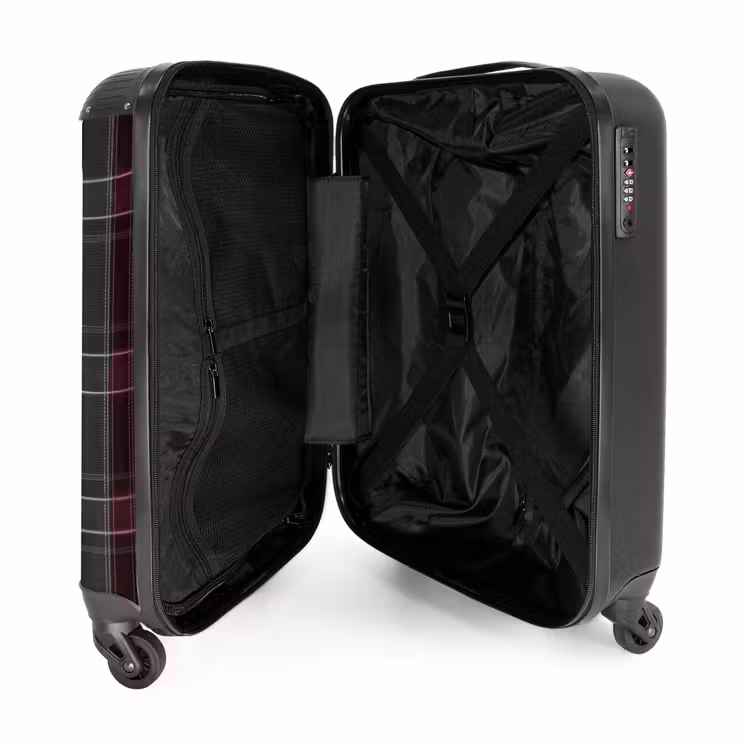 Suitcase - Classic checkered pattern in gray and red — 4