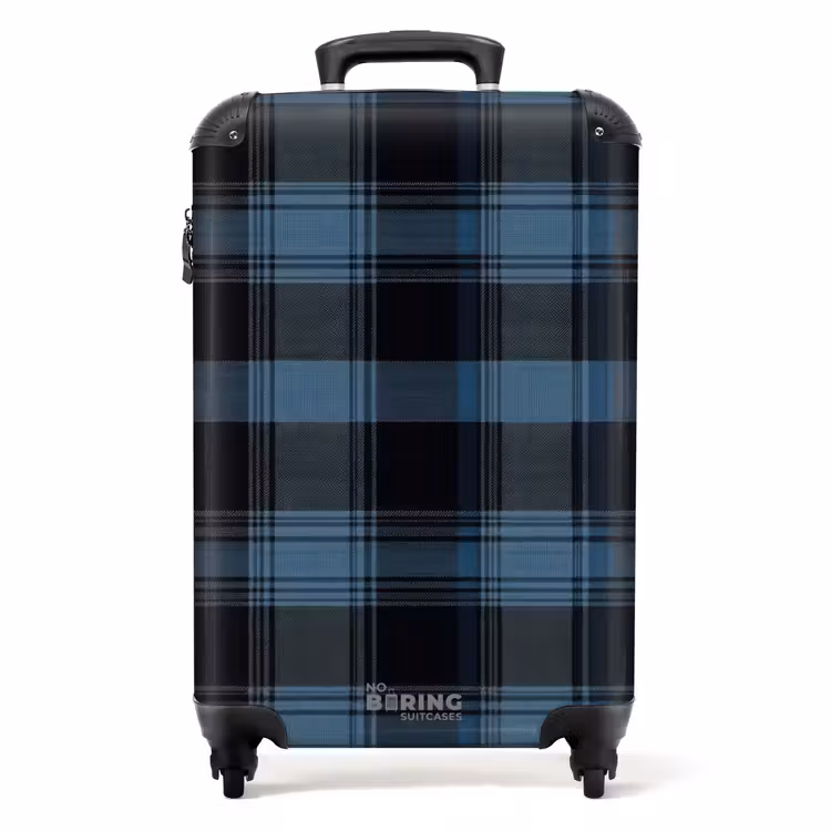 Suitcase - Classic checkered pattern in shades of blue — 1